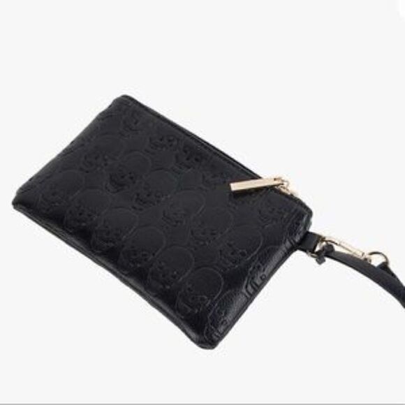 NEW Skull Top Handle Bag With Clutch Set Tote - Picture 5 of 6